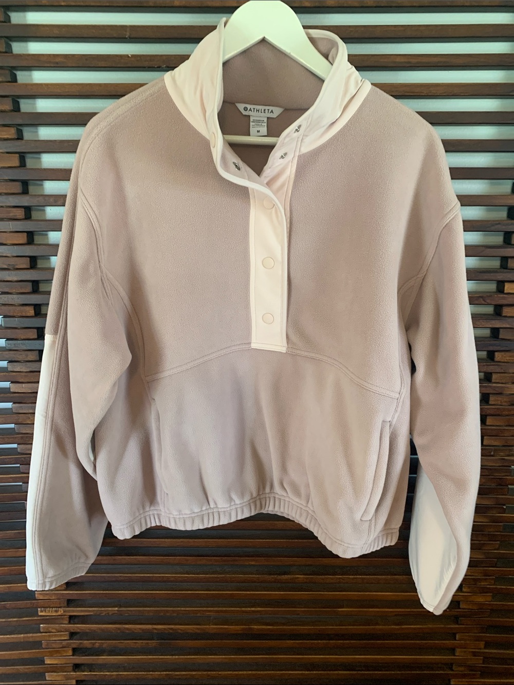 Athleta Mauve-Pink Snap Pullover